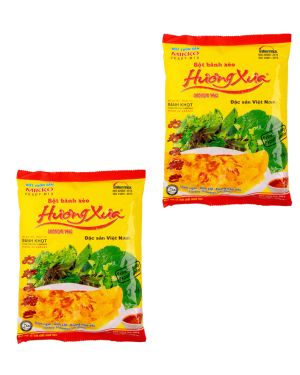 Bột Bánh Xèo Hương Xưa Savory Vietnamese Crepes Banh Xeo Pancakes Sizzling Crispy Banh Xeo Banh Khot 17.63oz x 2 packs